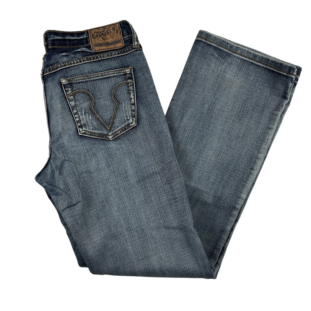 Cowgirl Up Jeans Womens Size 10 Straight‎ Leg Medium Wash Distressed Denim